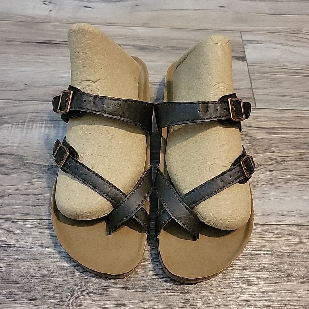 Maj Love Slandals Sz 10 Womens Brown Strappy Slip On Slides